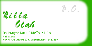 milla olah business card